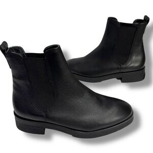Paul Green Chelsea Boots Black Leather Lug Sole Booties Women's 8 US / 5.5 UK